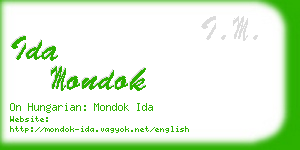 ida mondok business card